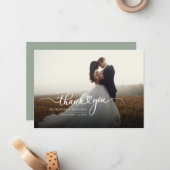 Fotoscript Moderne bruiloft dank u Notitiekaartje (Voorkant / Achterkant in situ)