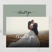 Fotoscript Moderne bruiloft dank u Notitiekaartje (Voorkant / Achterkant)