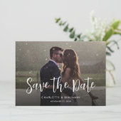 Fotoscript Moderne bruiloft Save The Date (Staand voorkant)