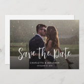 Fotoscript Moderne bruiloft Save The Date (Voorkant / Achterkant)