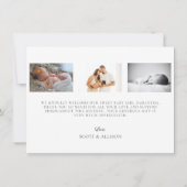 Fotoscript Nieuwe Baby Geboorte Aankondiging Kaart (Achterkant)
