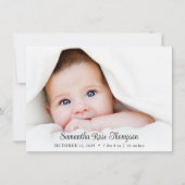 Fotoscript Nieuwe Baby Geboorte Aankondiging Kaart (Voorkant)