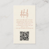 Fotoscript QR Terracotta Cream Bruiloft Details Informatiekaartje (Voorkant)