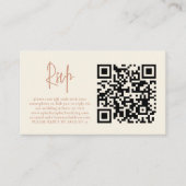 Fotoscript Terracotta Cream QR Bruiloft RSVP Kaart (Voorkant)