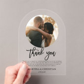Fotoscript Trouwen Bedankt Arch Acryl Uitnodigingen (Insitu (Draagbaar))