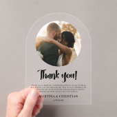 Fotoscript Trouwen Bedankt Arch Acryl Uitnodigingen (Insitu (Draagbaar))
