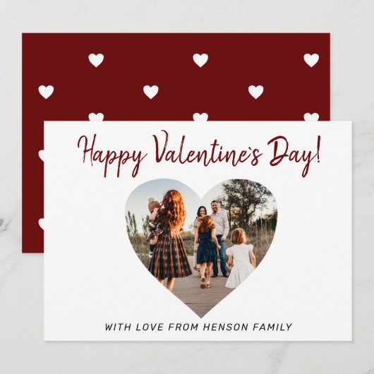 Fotoscript van de valentijn van de dag van de hart feestdagenkaart (Voorkant / Achterkant)