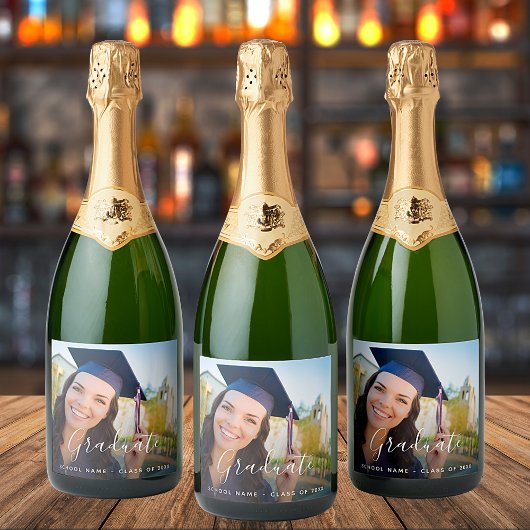 Fotoscript van Graduparty Sparkling Wijnetiket