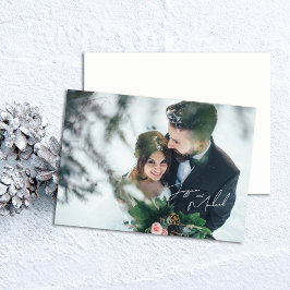 Fotoscript Winter Theme Wedding Bedankkaart