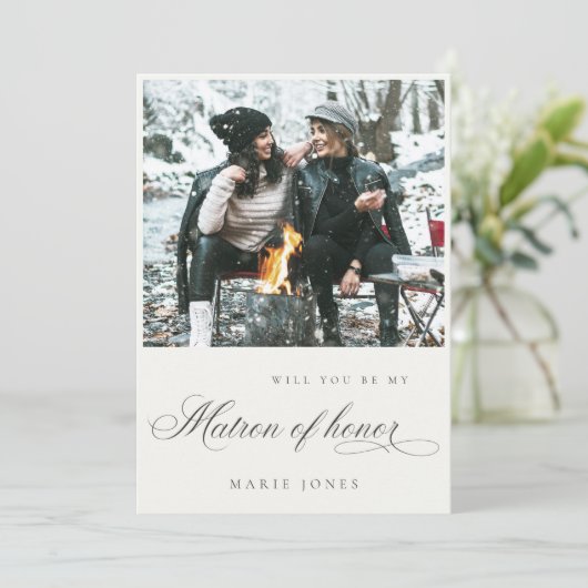 Fotoscript... zal je mijn matron van eer Kaart zij (Staand voorkant)