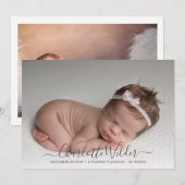 Fotoscriptnaam geboorteaankondiging (Voorkant / Achterkant)