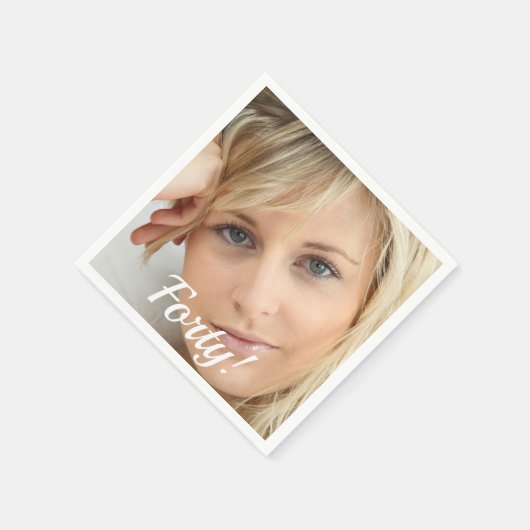 Fotoscriptvrouw van 40e verjaardag servet (Hoek)