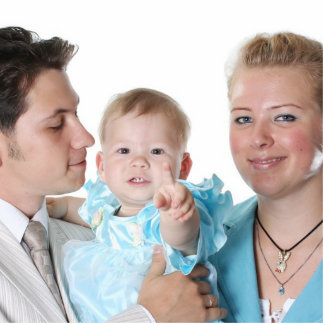 Fotosculptuur van de familie staand fotobeeldje 