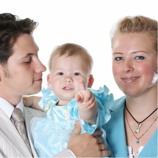Fotosculptuur van de familie staand fotobeeldje  (Voorkant)