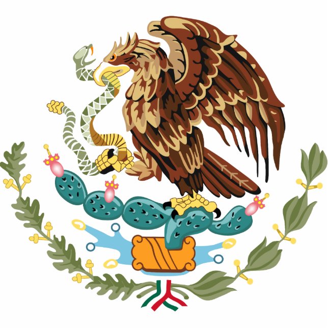 Fotosculptuur van de Mexicaanse wapenschild Staand Fotobeeldje (Voorkant)