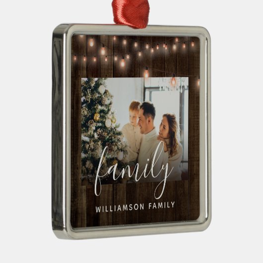 Fotoserie Hout- en lichte-feestkeramiek Metalen Ornament (Rechts)