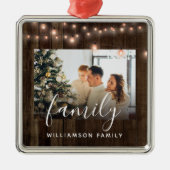 Fotoserie Hout- en lichte-feestkeramiek Metalen Ornament (Voorkant)