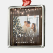 Fotoserie Hout- en lichte-feestkeramiek Metalen Ornament (Links)