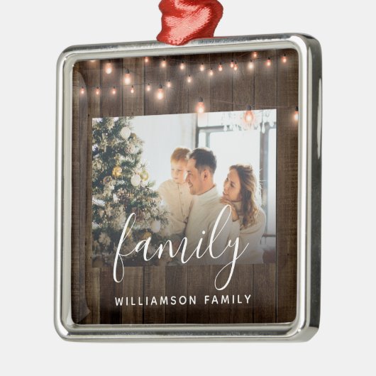 Fotoserie Hout- en lichte-feestkeramiek Metalen Ornament (Links)