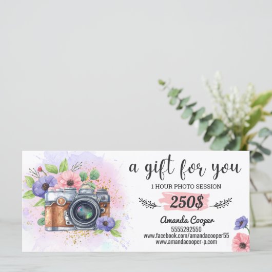 Fotosessie cadeaukaart Fotografie Gift Certified (Staand voorkant)