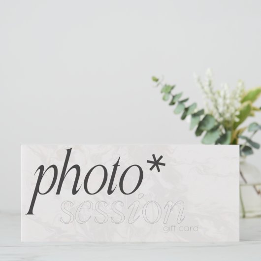 Fotosessie Cadeaukaart, fotografisch certificaat (Staand voorkant)