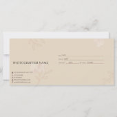 Fotosessie, foto-opname biege-cadeaukaart, (Achterkant)