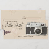 Fotosessie, foto-opname biege-cadeaukaart, (Voorkant / Achterkant)