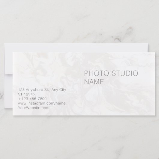 Fotosessie, minimaistische foto-shot-cadeaukaart, (Achterkant)