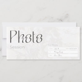 Fotosessie, minimaistische foto-shot-cadeaukaart,