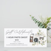 Fotoshoot sessie voucher cadeaubon (Staand voorkant)