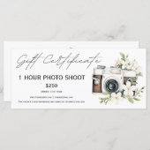 Fotoshoot sessie voucher cadeaubon (Voorkant / Achterkant)