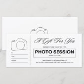 Fotoshoot sessie voucher cadeaubon (Voorkant / Achterkant)