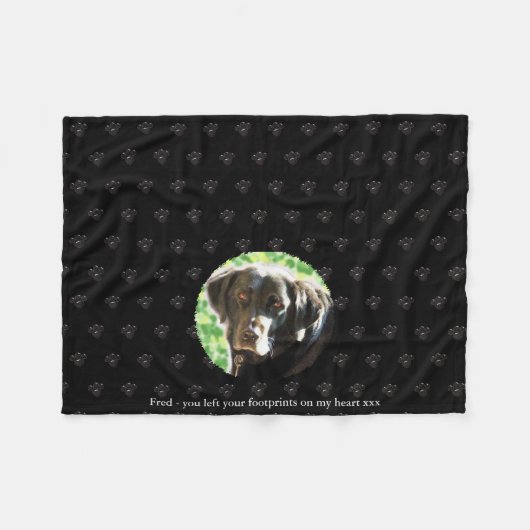 Fotosjaal voor huisdierherdenking Fleece Troostdek Deken (Voorkant (Horizontaal))