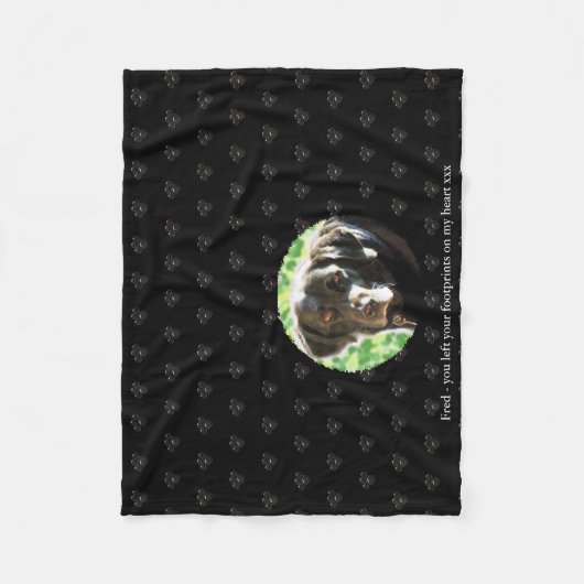 Fotosjaal voor huisdierherdenking Fleece Troostdek Deken (Voorkant)