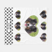 Fotosjablonen voor hartvorm en poten en naam fleece deken (Voorkant (Horizontaal))