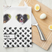 Fotosjablonen voor hartvorm en poten en naam theedoek (Quarter Fold)