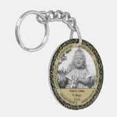 Fotosjabloon: 100e verjaardag honderdjarig goud sleutelhanger (Voorkant Links)