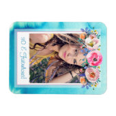 Fotosjabloon 30 en Fabulous Blue Floral Magneet (Horizontaal)