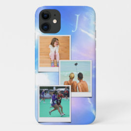 Fotosjabloon Blauw Marmer Roze Hue Monogram Case-Mate iPhone Case