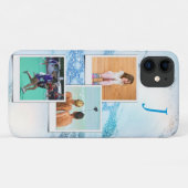 Fotosjabloon Blue Marble Glitter Monogram Case-Mate iPhone Case (Achterkant (horizontaal))