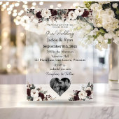 Fotosjabloon Botanische doorschijnende bruiloft Acryl Uitnodigingen