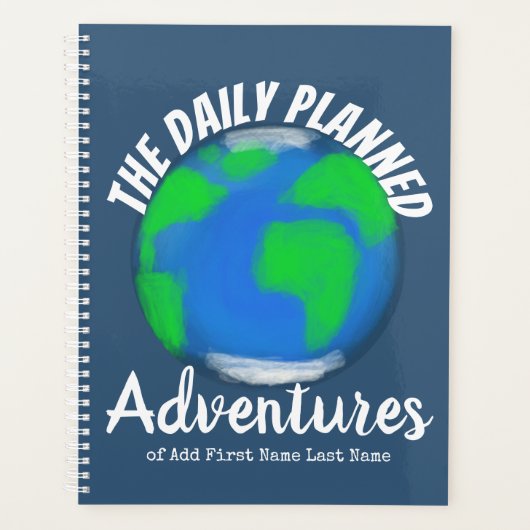 Fotosjabloon Editable Blue Comic Book Monogram Planner (Voorkant)