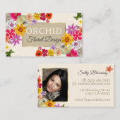 Fotosjabloon Elegante Wildflower Gold Cream Visitekaartje (Voorkant / Achterkant)