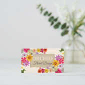 Fotosjabloon Elegante Wildflower Gold Cream Visitekaartje (Staand voorkant)