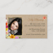 Fotosjabloon Elegante Wildflower Kraft-papier Visitekaartje (Achterkant)