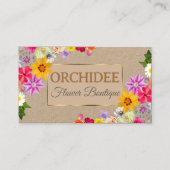 Fotosjabloon Elegante Wildflower Kraft-papier Visitekaartje (Voorkant)