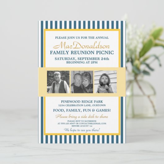 Fotosjabloon Familie reunion-uitnodigingen Kaart (Staand voorkant)