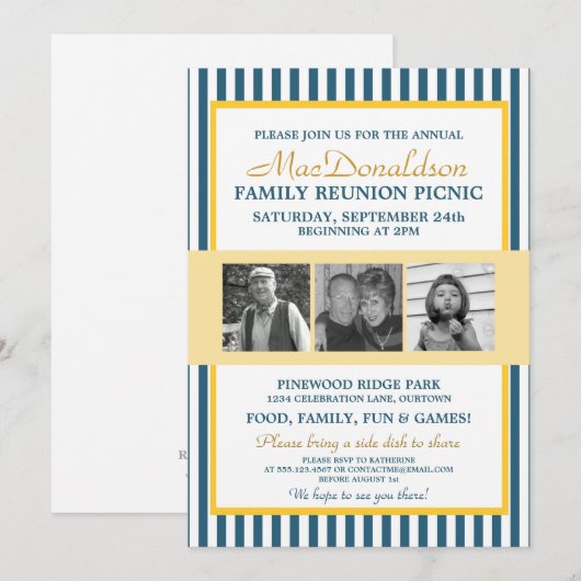 Fotosjabloon Familie reunion-uitnodigingen Kaart (Voorkant / Achterkant)