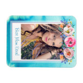 Fotosjabloon Floral beste mama ooit Magneet (Horizontaal)