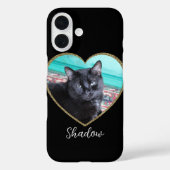 Fotosjabloon Glitter Hart met huisdier Aangepaste  Case-Mate iPhone Case (Achterkant)